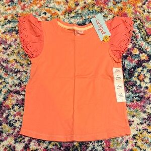 Cat & Jack Orange Eyelet Sleeve Tee